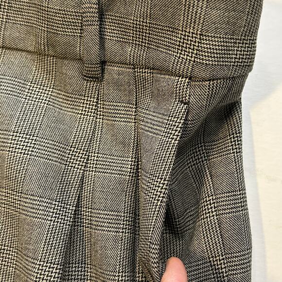 Wilfred the effortless pant black white plaid pleated high rise wide leg size 12 - Picture 2 of 8